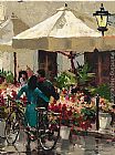 Street Paintings - Flower Market Street by Brent Heighton